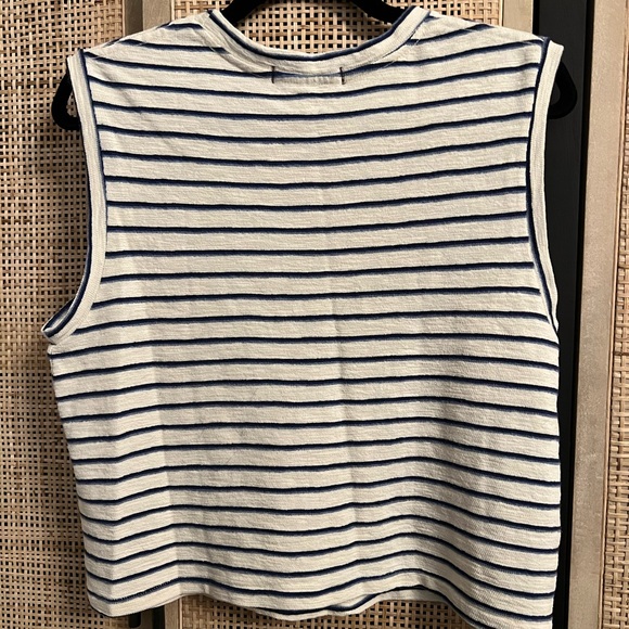 AMO Sleeveless Babe Tee Sloppy Stripe. Size M. - Picture 3 of 9